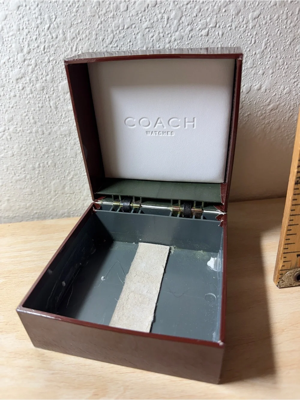 Coach Watches gift Box in Brown hinged display case